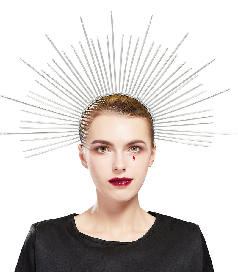 Fantherin Mary Halo Crown Headband Goddess Spiked Halo Crown Halloween Costume Headpiece Headdress for Cosplay Party Women - Image 1
